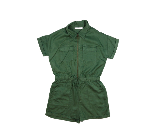 Tmavě zelený kraťasový overal M&S