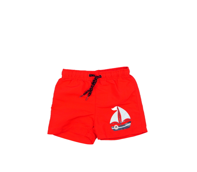 Červené kraťasy s plachetnicí 