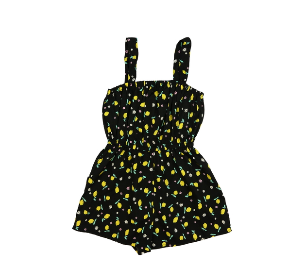 Černý vzdušný kraťasový overal s citrony New Look 