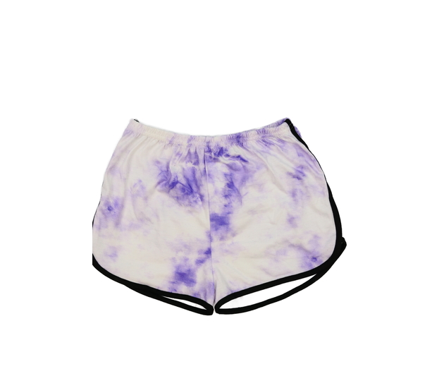 Fialovo-bílé batikované kraťasy