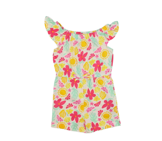 Krémový květinový kraťasový overal Primark 