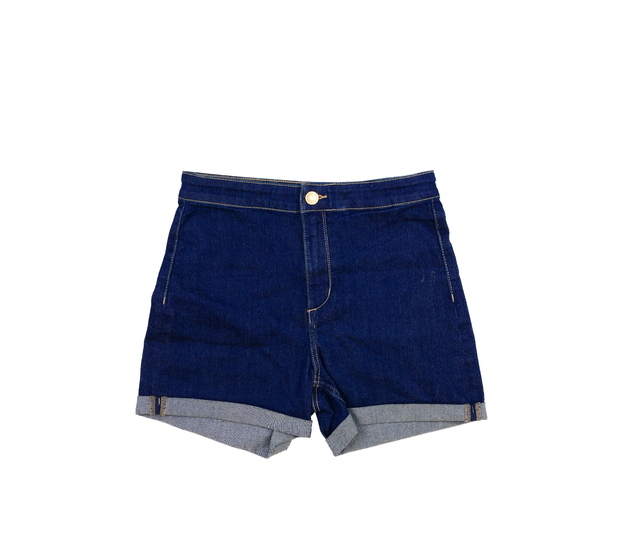 Tmavě modré riflové elastické kraťasy H&M