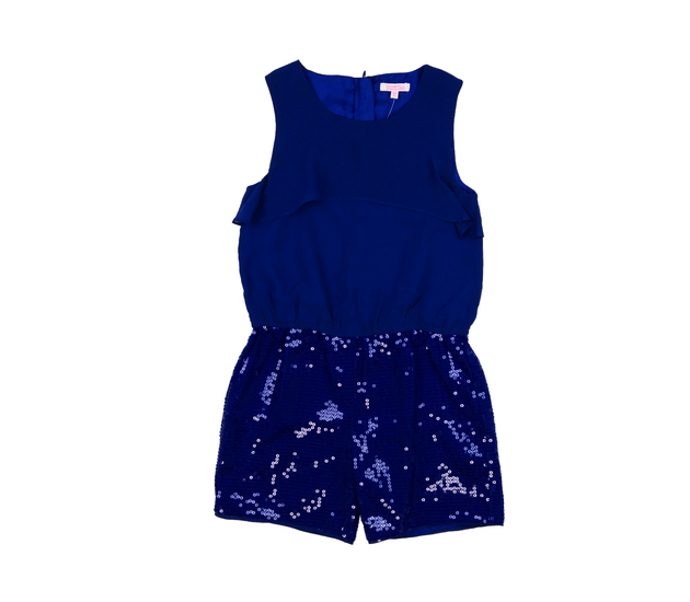 Modrý společenský kraťasový overal 