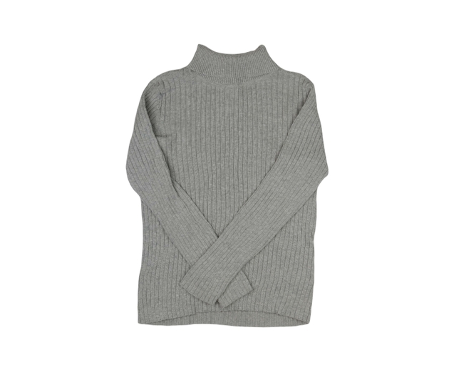 Šedý žebrovaný teplejší rolák Tu