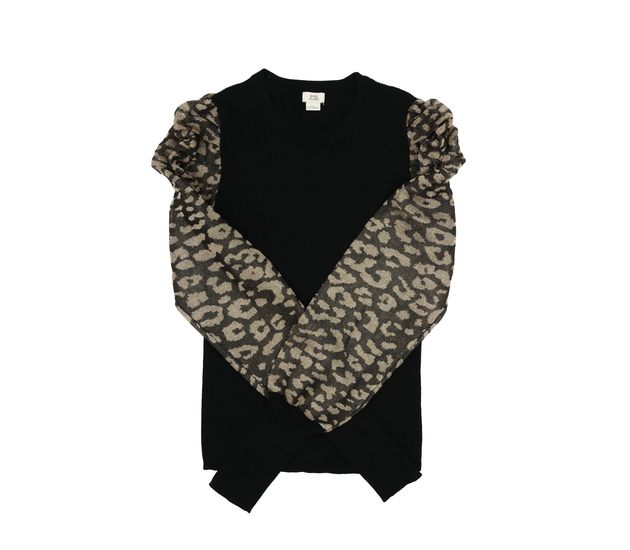 Černé triko s hnědými rukávy River Island