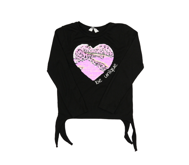 Černý crop top se srdcem Primark