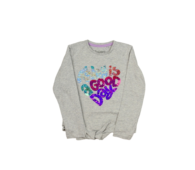 Šedé melírované kratší triko Nutmeg