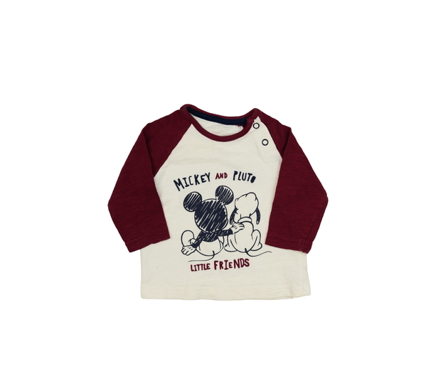 Bílé triko s bordo rukávy George