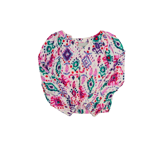 Vzorovaná crop top halenka vel. 6 let