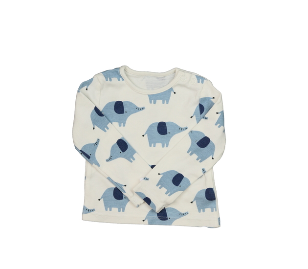 Bílé triko s modrými slony Tu