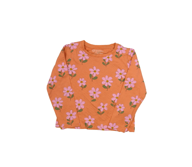 Oranžové kratší triko s květinami Primark