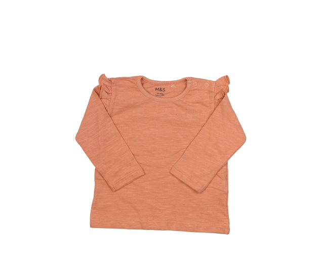 Jednobarevné triko s volánky M&S