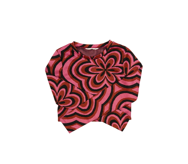 Silnější vzorovaný crop top 