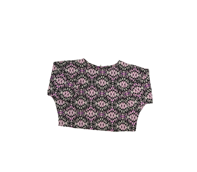 Vzorovaná vzdušná crop top halenka