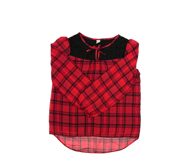 Červená kostkovaná halenka Tu