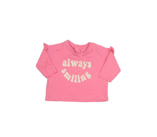 Růžové triko s volánky 