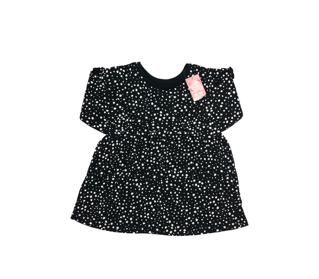 Nové černé delší květinové triko s volánky 