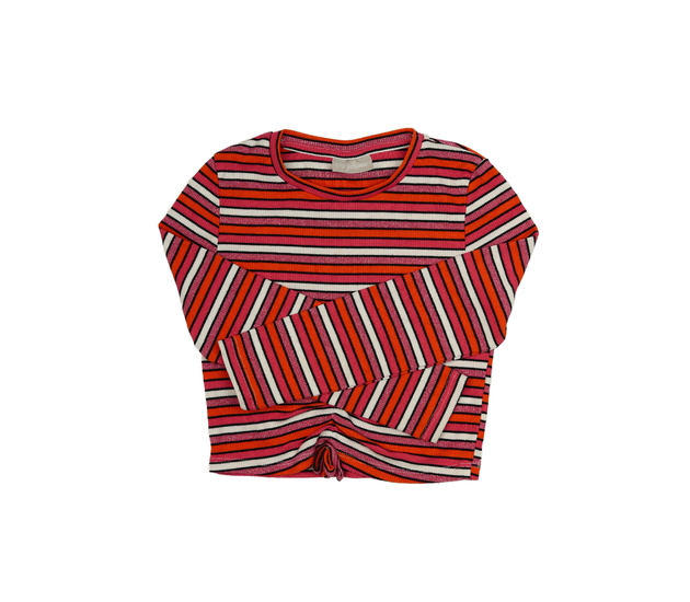 Barevný pruhovaný crop top 