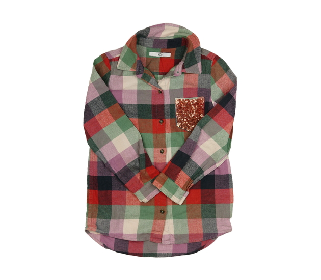 Barevná kostkovaná košile s flitry M&S