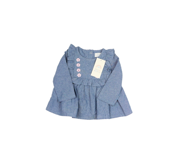 Nová modrá halenka s květinami 