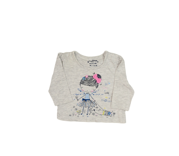 Šedé melírované triko s holčičkou 