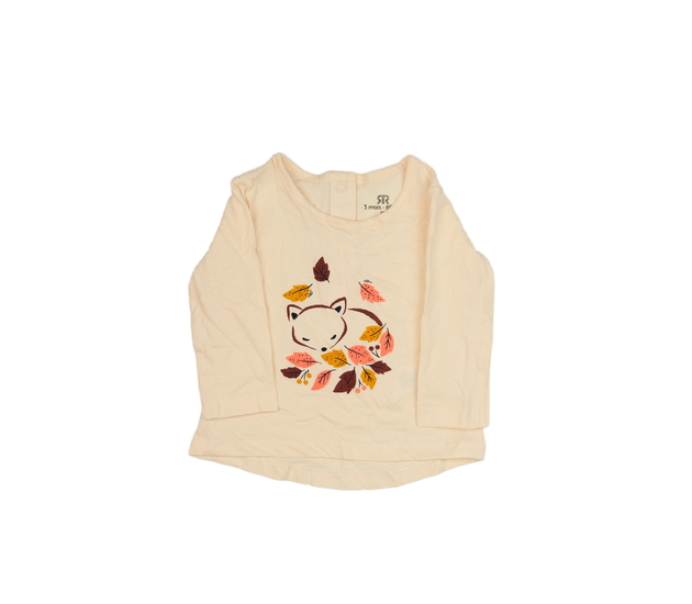 Krémové triko s liškou 