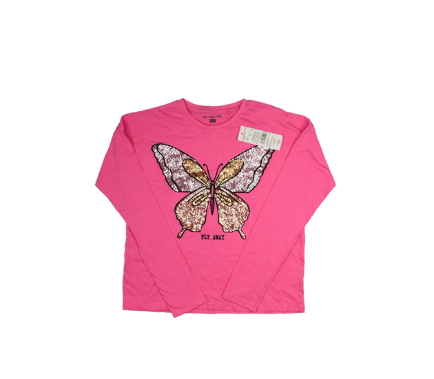 Nové růžové triko s motýlkem F&F