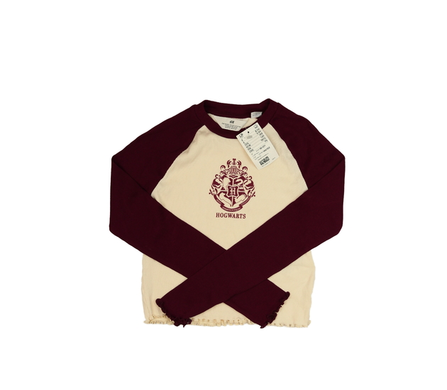 Nový krémovo-bordo crop top Harry Potter H&M
