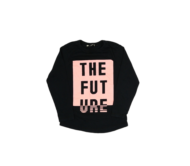 Černé triko s růžovým potiskem George