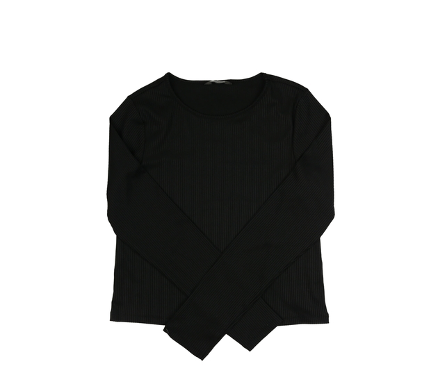 Černý žebrovaný lehký crop top Primark