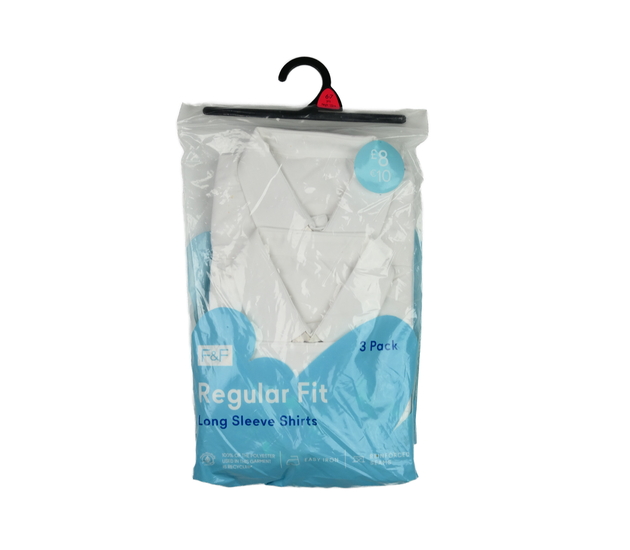 Nové bílé košile s dlouhým rukávem 3 ks F&F