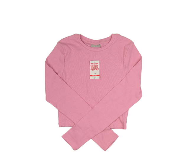 Nové růžové žebrované crop triko 