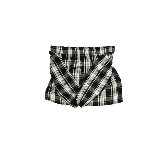 Kostkovaná bíločerná crop halenka New Look