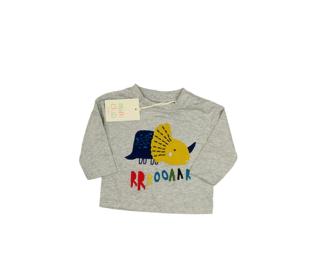 Nové šedé triko s dinosaurem 