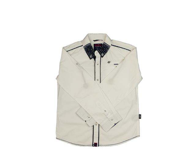 Bílá společenská košile s tmavými rukávy