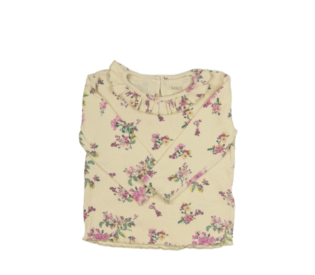 Světle hnědé květinové triko M&S