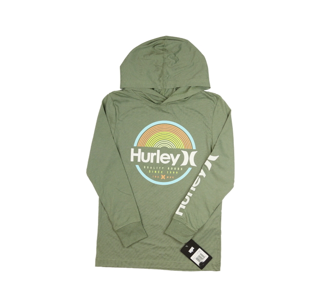 Nové zelené triko s potiskem a kapucí 