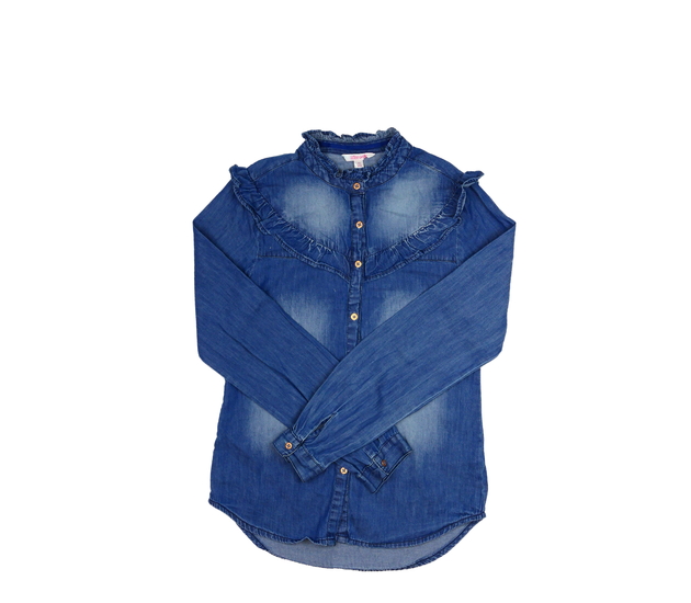 Modrá košile s volánky 