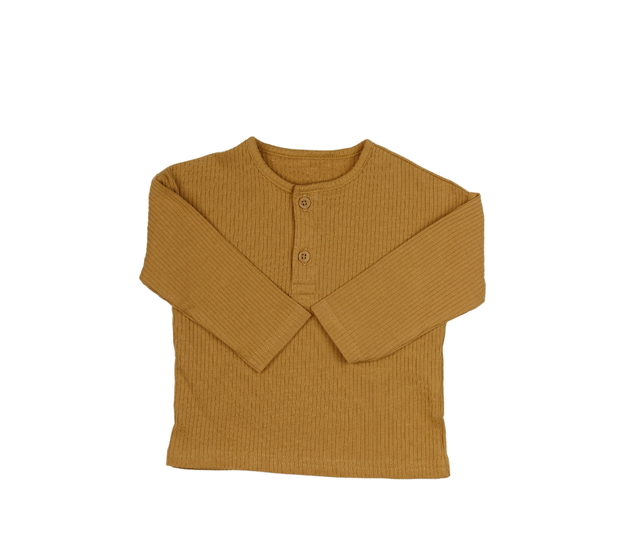 Hnědé žebrované triko Tu