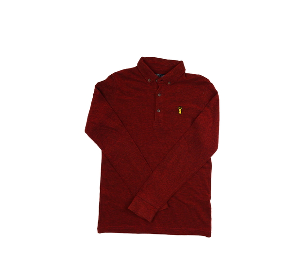 Cihlové melírované triko s límečkem Next