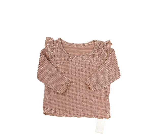 Růžové triko s volánky 