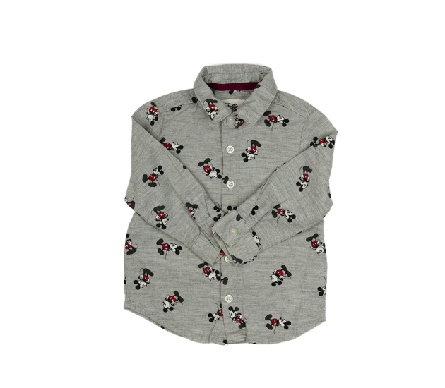 Šedá melírovaná košile Mickey Disney Primark