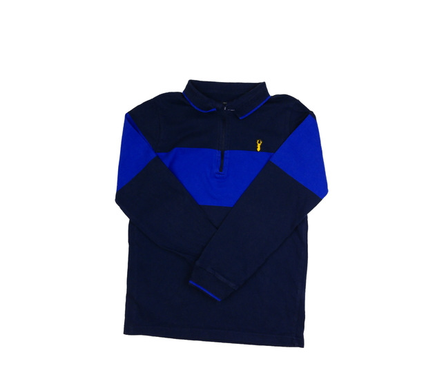 Modré pruhované triko s límečkem Next