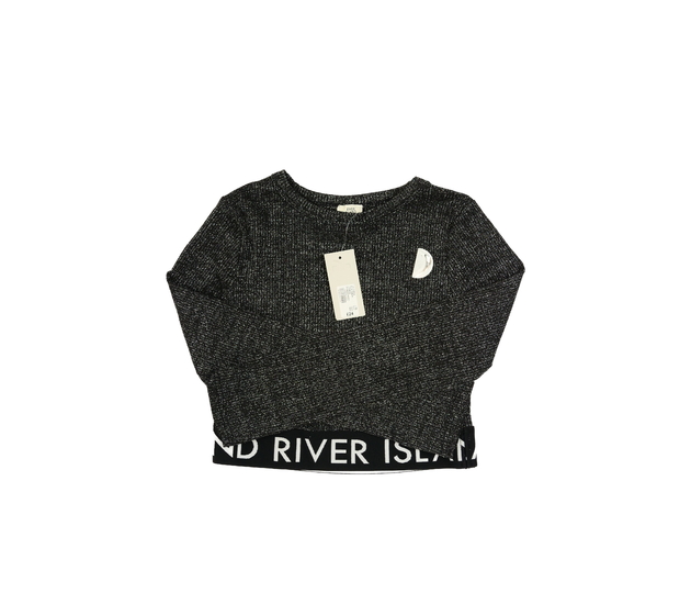 Nový černý lesklý crop top River Island