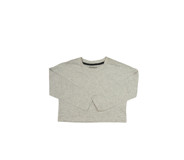 Šedý melírovaný crop top Nutmeg