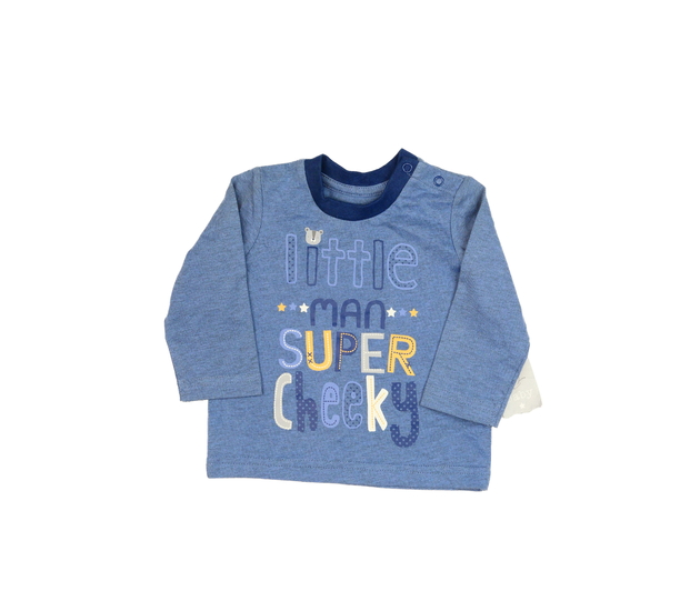 Nové modré triko s nápisy 