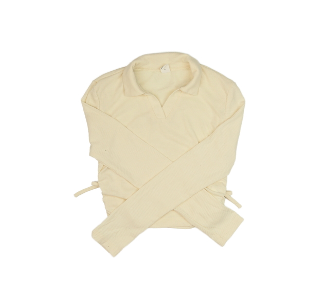 Krémový lehký crop top 