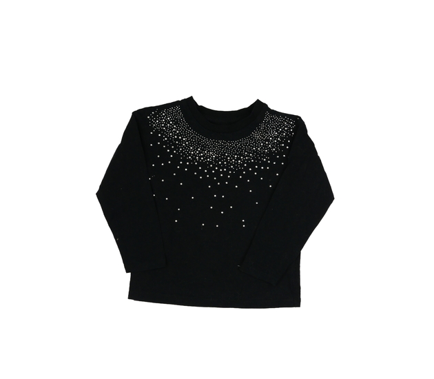 Černé triko s kamínky Nutmeg 