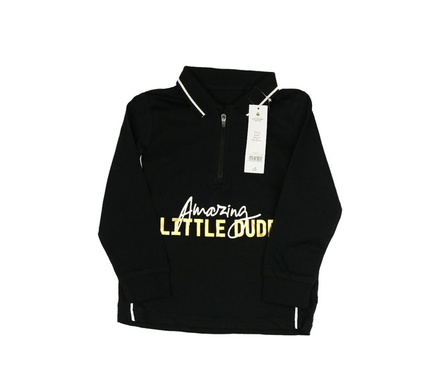 Nové černé triko s límečkem George