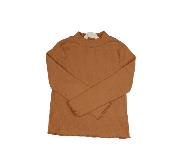 Hnědé žebrované triko H&M